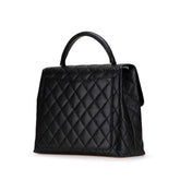シャネル マトラッセ ココマーク ハンドバッグ ブラック キャビアスキン レディース CHANEL 【中古】